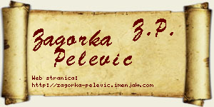 Zagorka Pelević vizit kartica